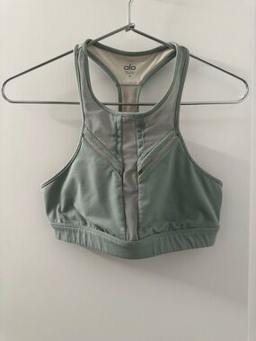 Alo Yoga Half Moon Racer Back Style Bra | Mint Green | M